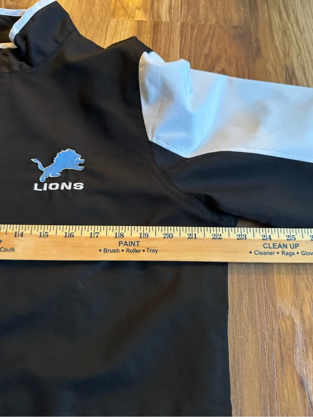 NFL Detroit Lions Women’s Black and White Track Jacket, Size Large